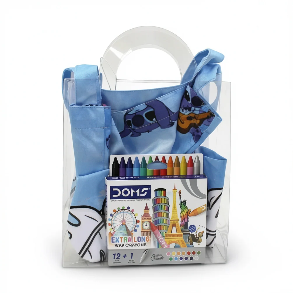 Stitch Coloring Tote Bag + Doms Extra Long Wax Crayons Set (L Size) - Image 3