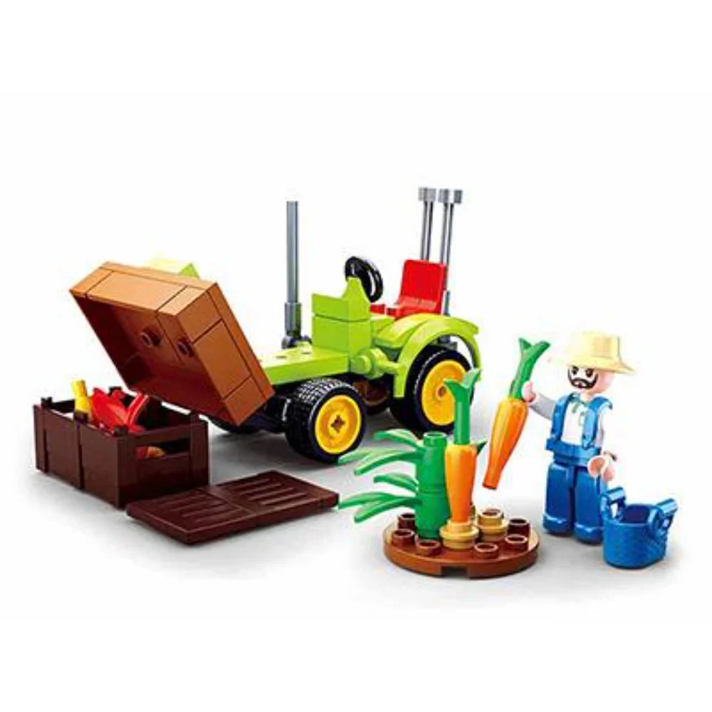 Sluban Town Farm Harvest Tractor Fruit Cart Building Blocks – 80 Pieces - Image 2