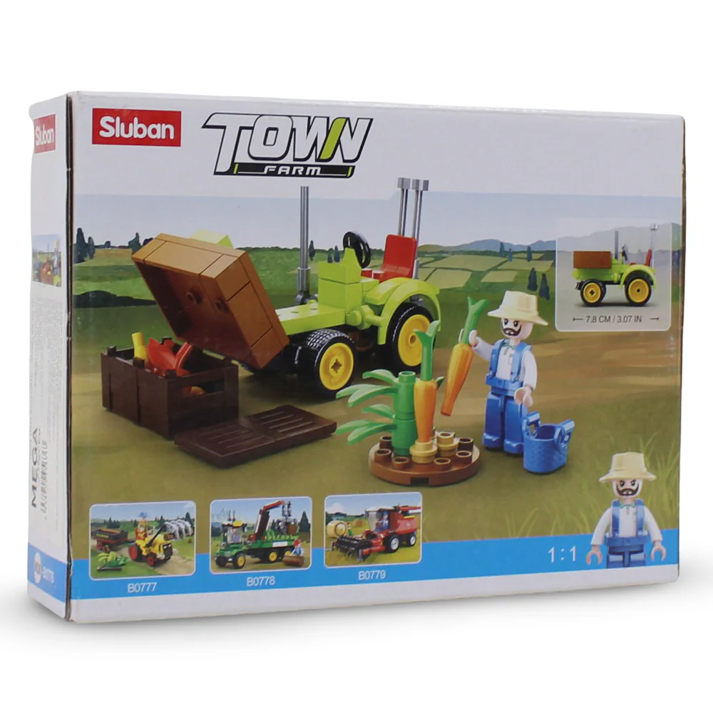 Sluban Town Farm Harvest Tractor Fruit Cart Building Blocks – 80 Pieces - Image 4