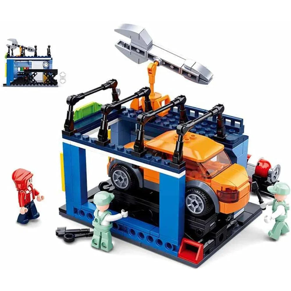 Sluban Town City Scene Maintenance Shop Building Blocks Set - 340 Pcs - Image 4
