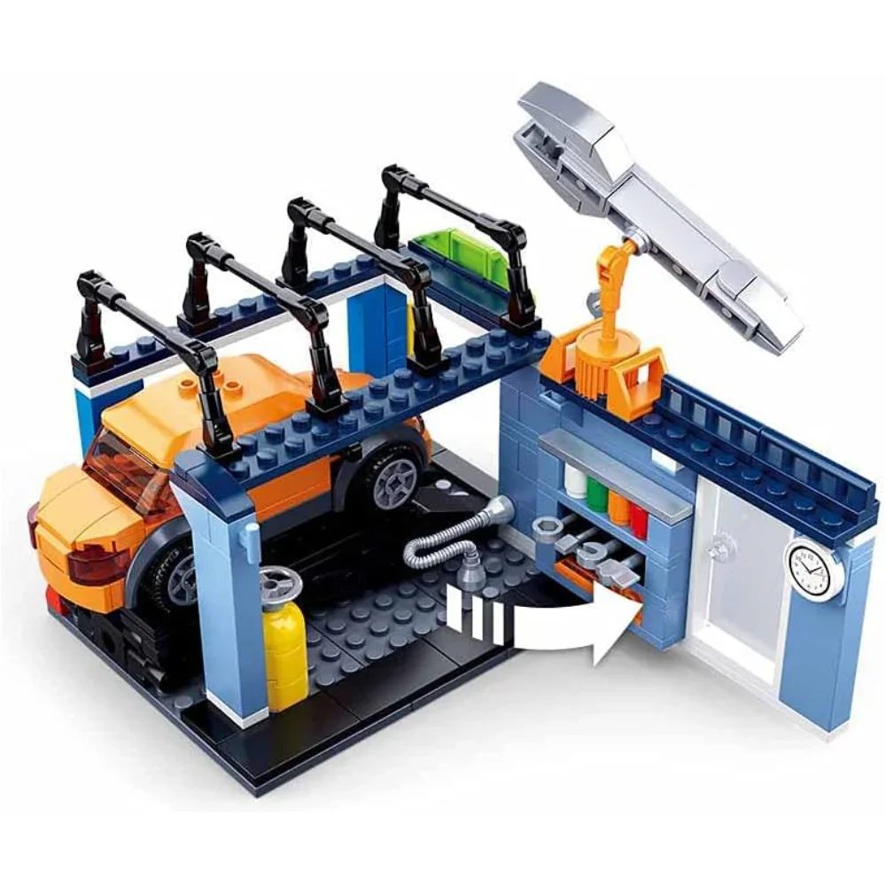 Sluban Town City Scene Maintenance Shop Building Blocks Set - 340 Pcs - Image 5