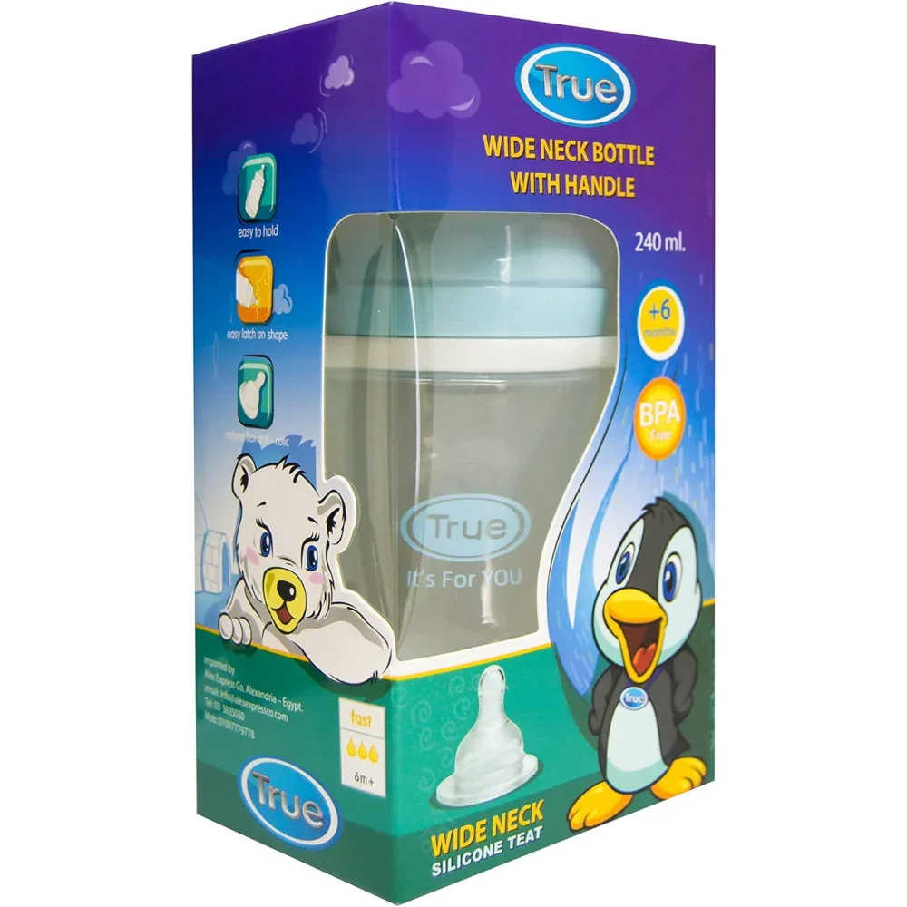 True Bottle with Handle 240ml 6m+ – Blue - Image 4