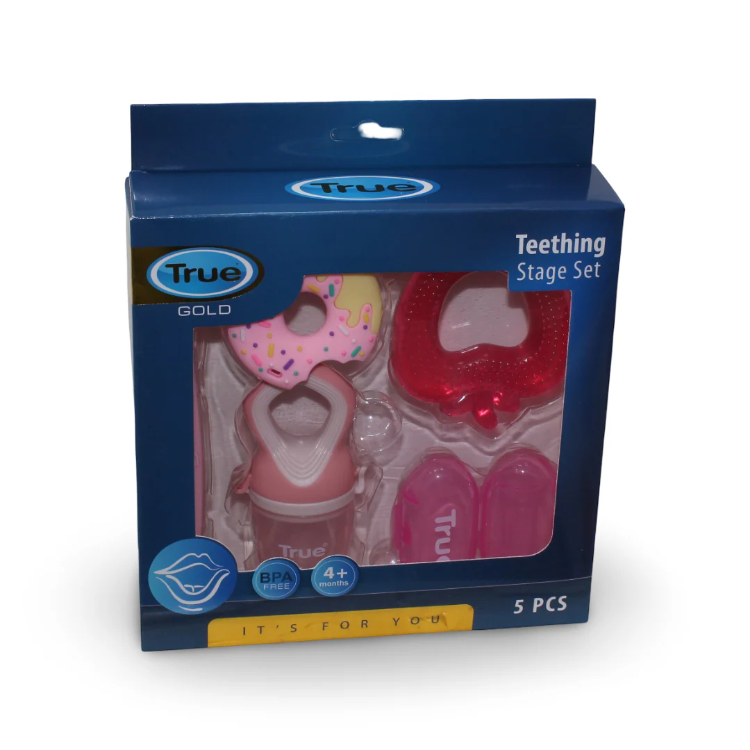 True Gold Baby Teething Set – Pink (5Pcs) - Image 2
