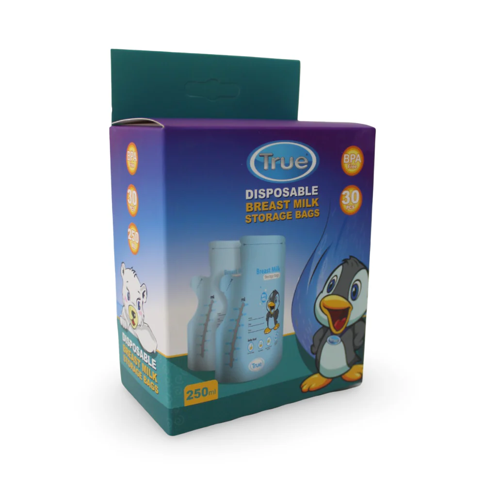 True Breastmilk Sterilized Storage Bags 250ml - 30Pcs (Blue) - Image 2