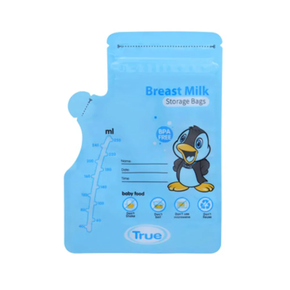 True Breastmilk Sterilized Storage Bags 250ml - 30Pcs (Blue) - Image 5