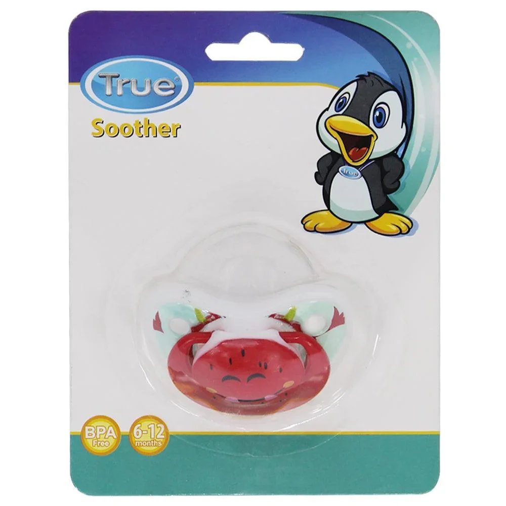 True Cherry Silicone Soother (6–12 Months) – Blue & Red - Image 4