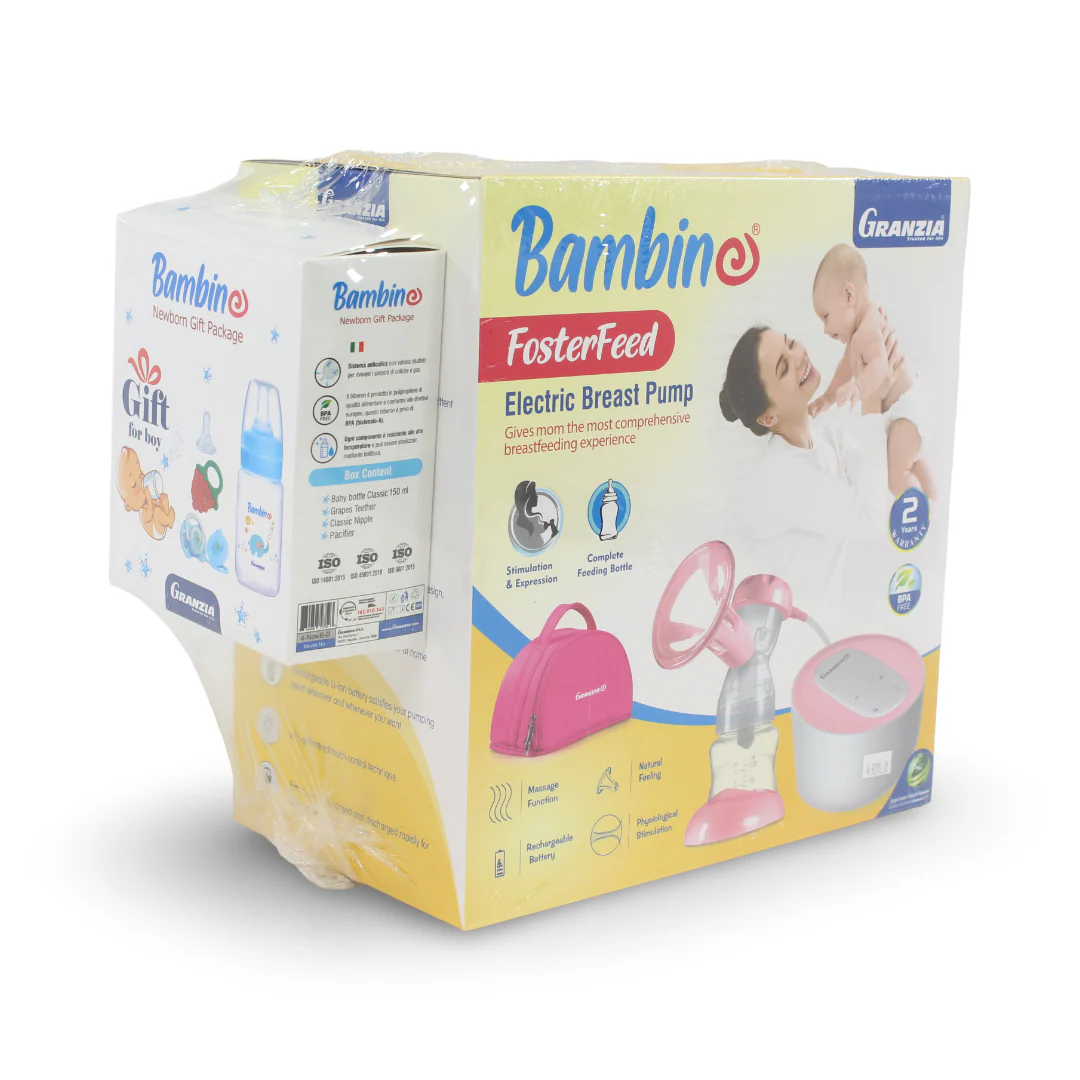 Granzia FosterFeed Electric Digital Breast Pump + Bambino New Born Gift Package for Boy - Image 2