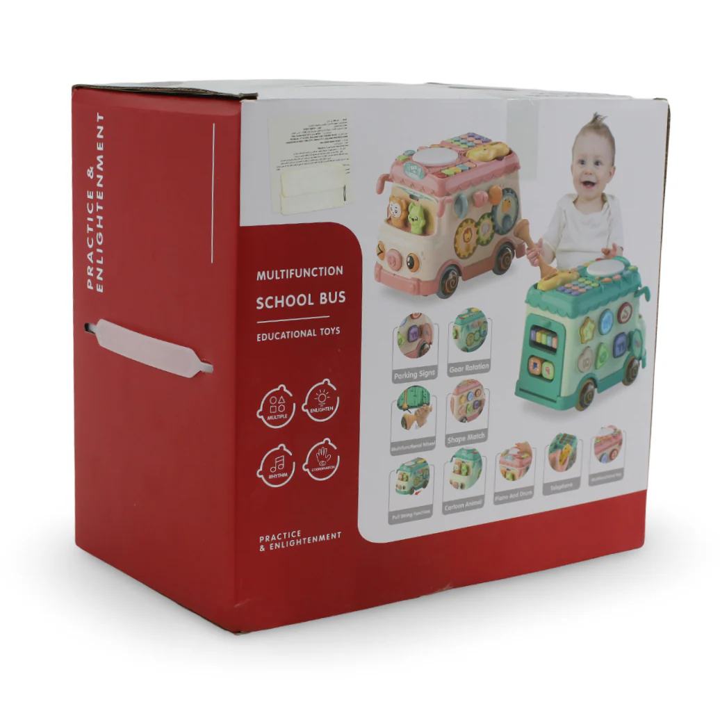 Xylophone Musical Bus Toy – Pink & White - Image 3