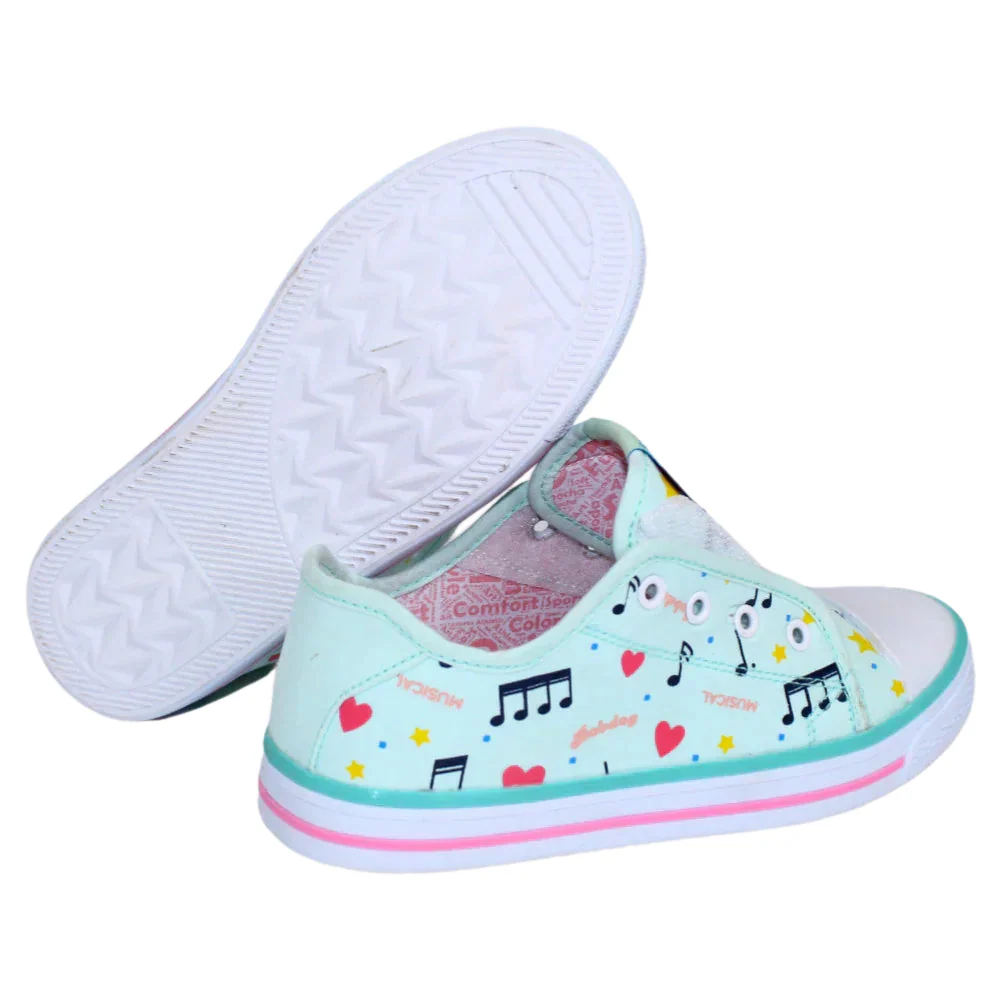 Girls Multicolored Canvas Sneakers - Image 3