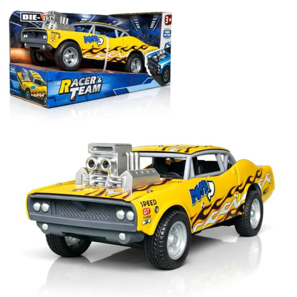 "Racer Team" Die-Cast Metal Car – Yellow