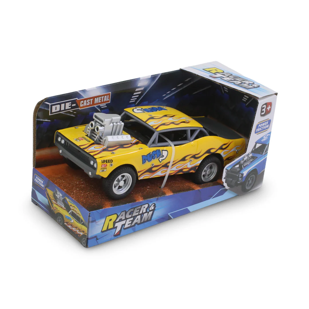 "Racer Team" Die-Cast Metal Car – Yellow - Image 2