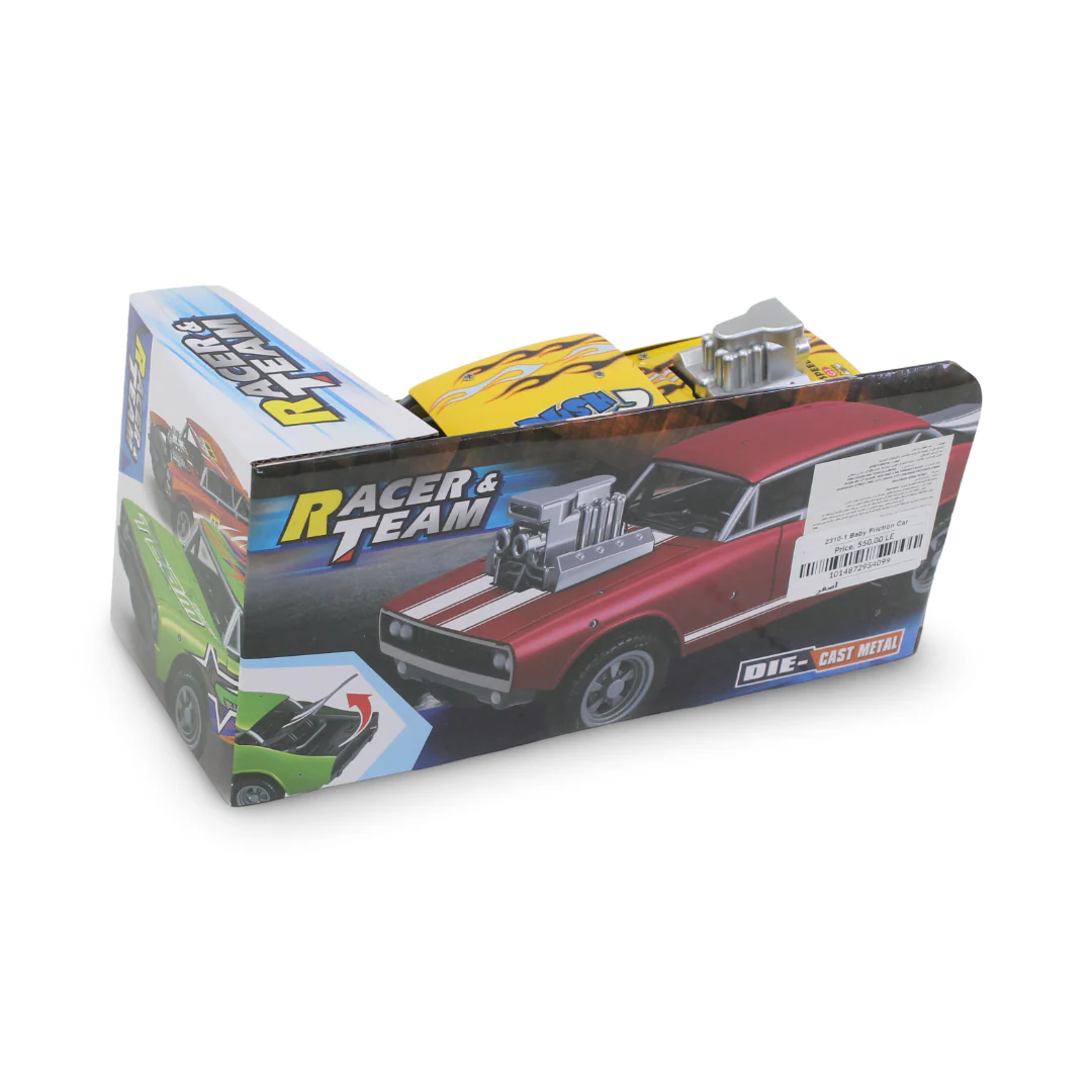 "Racer Team" Die-Cast Metal Car – Yellow - Image 3